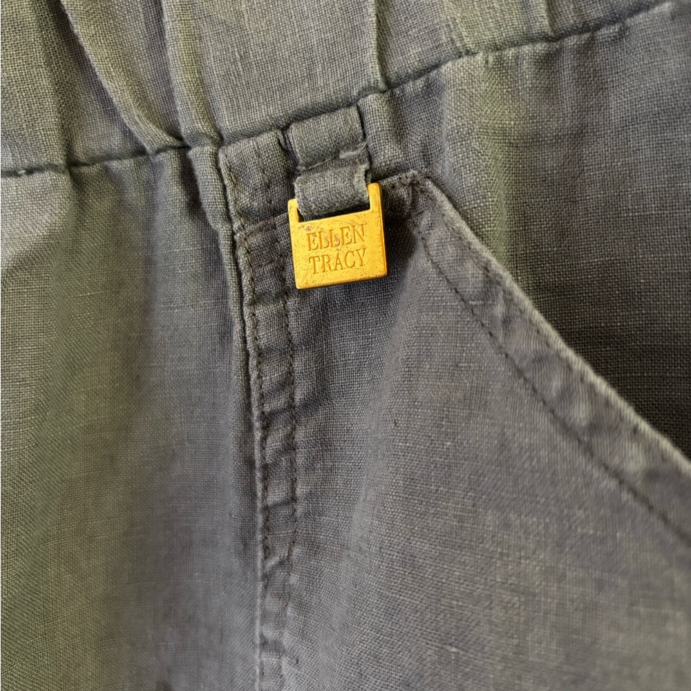 Ellen Tracy Charcoal Linen Pants - Picture 2 of 3